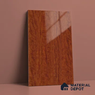 Wooden Look LM 23363 RubyWooden 8 ft x 4 ft High Gloss Finish 6H Anti Scratch Acrylic Laminate - 1.5 mm | Suitable for Kitchen Cabinet, TV Unit, Wardrobe
