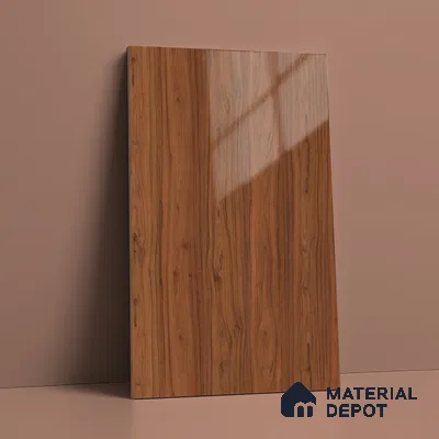 Wooden Look LM 23364 Walnut Crest 8 ft x 4 ft High Gloss Finish 6H Anti Scratch Acrylic Laminate - 1.5 mm | Suitable for Kitchen Cabinet, TV Unit, Wardrobe