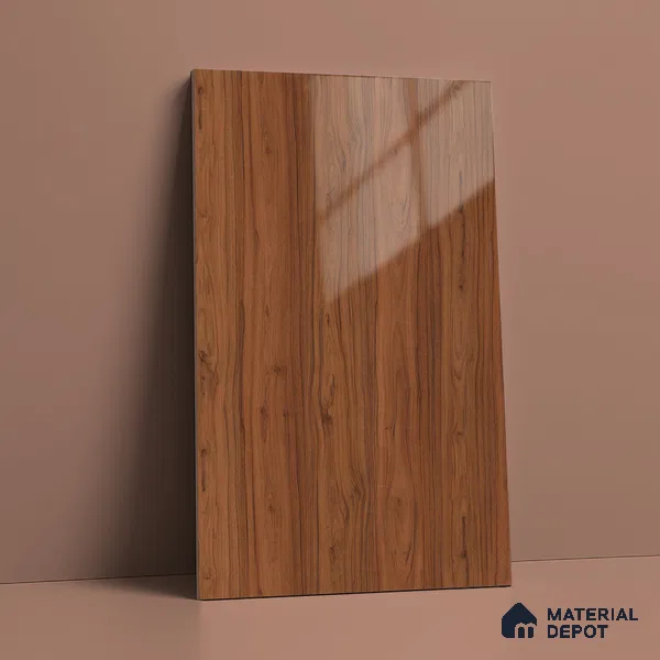 Wooden Look LM 23364 Walnut Crest 8 ft x 4 ft High Gloss Finish 6H Anti Scratch Acrylic Laminate - 1.5 mm | Suitable for Kitchen Cabinet, TV Unit, Wardrobe