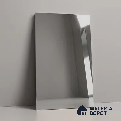 Silver Mirror Look LM 23367 Silver 8 ft x 4 ft High Gloss Finish 6H Anti Scratch Acrylic Laminate - 1.5 mm | Suitable for Kitchen Cabinet, TV Unit, Wardrobe