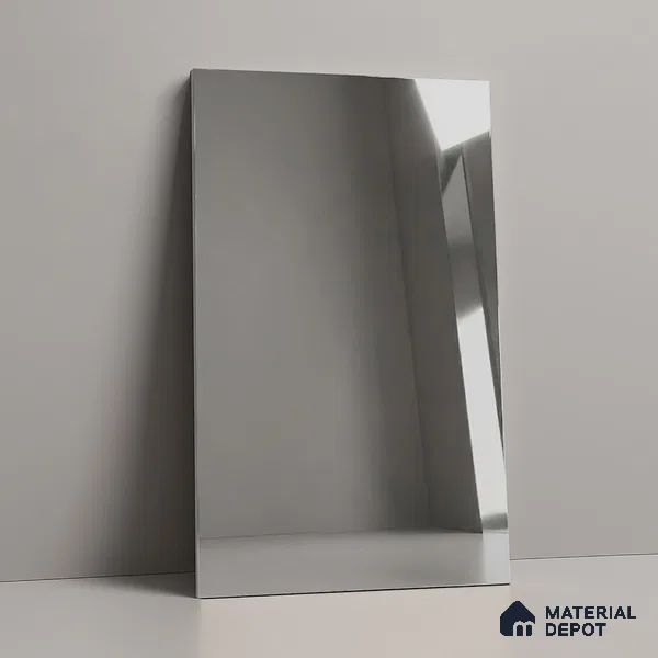 Silver Mirror Look LM 23367 Silver 8 ft x 4 ft High Gloss Finish 6H Anti Scratch Acrylic Laminate - 1.5 mm | Suitable for Kitchen Cabinet, TV Unit, Wardrobe
