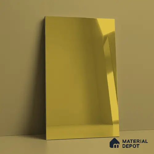 Golden Mirror Look LM 23368 Golden 8 ft x 4 ft High Gloss Finish 6H Anti Scratch Acrylic Laminate - 1.5 mm | Suitable for Kitchen Cabinet, TV Unit, Wardrobe