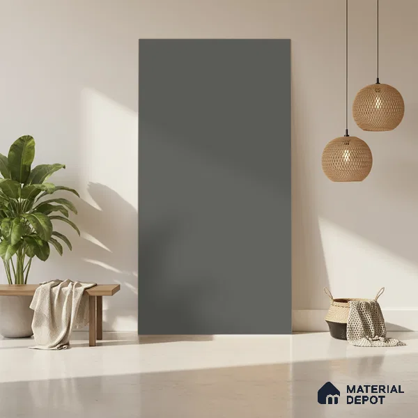 Ash Grey Solid Colors Look LM 01907 8 ft x 4 ft Matte Finish Decorative Laminate - 1 mm | Suitable for Living Room, Kitchen, Office