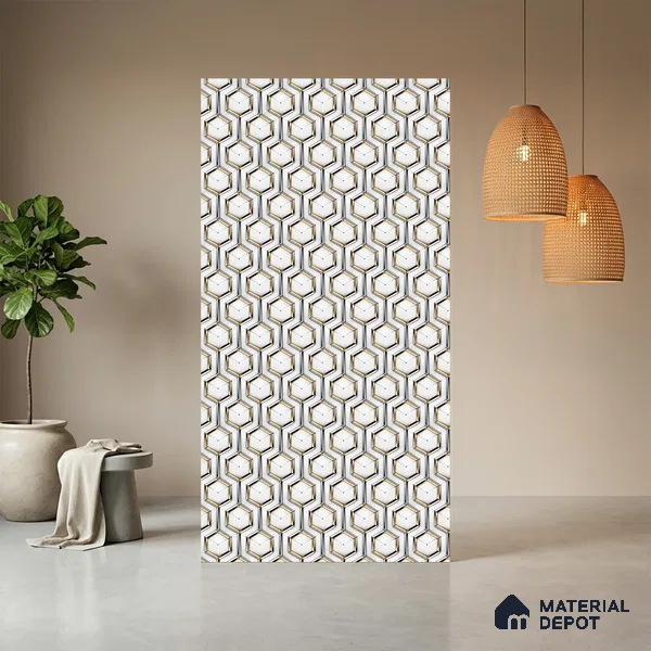 Patterned Look LM 06174 8 ft x 4 ft Matte Finish Decorative Laminate - 1 mm | Suitable for Bedroom, TV Unit, Wardrobe