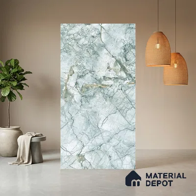 Grey Marble Look LM 06181 8 ft x 4 ft Texture Finish Decorative Laminate - 1 mm | Suitable for TV Unit, Wardrobe, Kitchen Cabinets