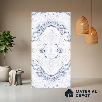 White Marble Look LM 06202 8 ft x 4 ft Texture Finish Decorative Laminate - 1 mm | Suitable for TV Unit, Wardrobe, Kitchen Cabinets