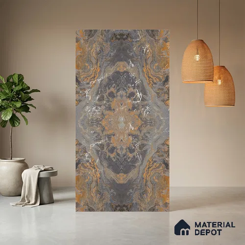 Brown Rustic Look LM 06203 8 ft x 4 ft Texture Finish Decorative Laminate - 1 mm | Suitable for TV Unit, Wardrobe, Kitchen Cabinets