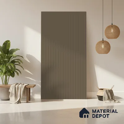 Cappuccino Brown Fluted Solid Color LM 01864 8 ft x 4 ft Matte Finish Decorative Laminate - 1 mm | Suitable for TV Unit,Wardrobe, Kitchen Cabinets
