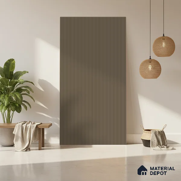Cappuccino Brown Fluted Solid Color LM 01864 8 ft x 4 ft Matte Finish Decorative Laminate - 1 mm | Suitable for TV Unit,Wardrobe, Kitchen Cabinets