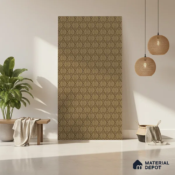 Brown Fabric Look LM 03741 8 ft x 4 ft Texture Finish Decorative Laminate - 1 mm | Suitable for TV Unit, Wardrobe, Kitchen Cabinets