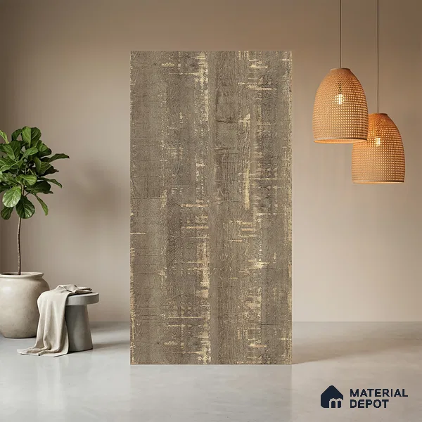 Wooden Look LM 05349 Aged Grey Maple 8 ft x 4 ft Texture Finish Decorative Laminate - 1 mm | Suitable for TV Unit, Wardrobe, Kitchen Cabinets