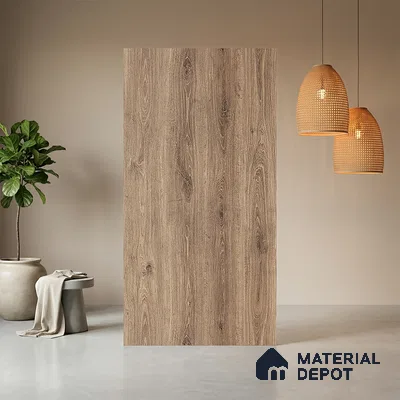 Wooden Look LM 05350 Cezarus Kraft Oak 8 ft x 4 ft Texture Finish Decorative Laminate - 1 mm | Suitable for TV Unit, Wardrobe, Kitchen Cabinets