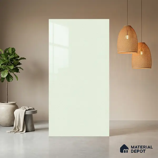 White Sparkle Look LM 01842 8 ft x 4 ft Glossy Finish Decorative Laminate - 1 mm | Suitable for TV Unit, Wardrobe, Kitchen Cabinets