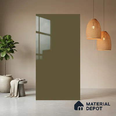 Cappuccino Brown Solid Colors Look LM 01863 8 ft x 4 ft Glossy Finish Decorative Laminate - 1 mm | Suitable for Living Room, Kitchen, Office