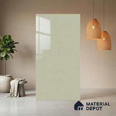 Pearl Grey Solid Colors Look LM 01936 8 ft x 4 ft Glossy Finish Decorative Laminate - 1 mm | Suitable for Living Room, Kitchen, Office