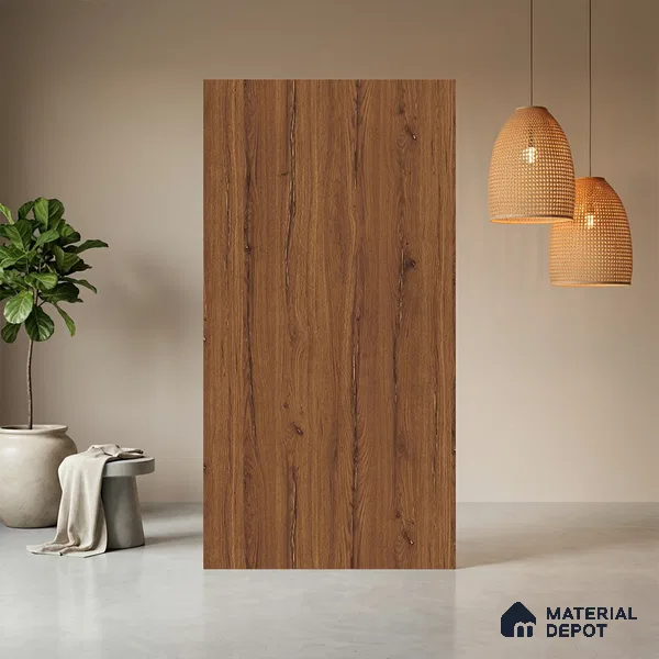 Wooden Look LM 13833 Russet Greence Pecan 8 ft x 4 ft Matte Finish Decorative Laminate - 1 mm | Suitable for TV Unit, Wardrobe, Kitchen Cabinets