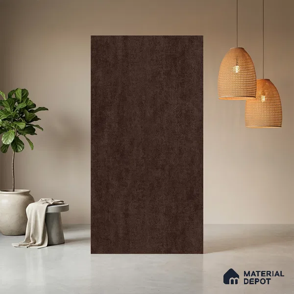 Brown Leather Look LM 13853 8 ft x 4 ft Texture Finish Decorative Laminate - 1 mm | Suitable for TV Unit, Wardrobe, Kitchen Cabinets