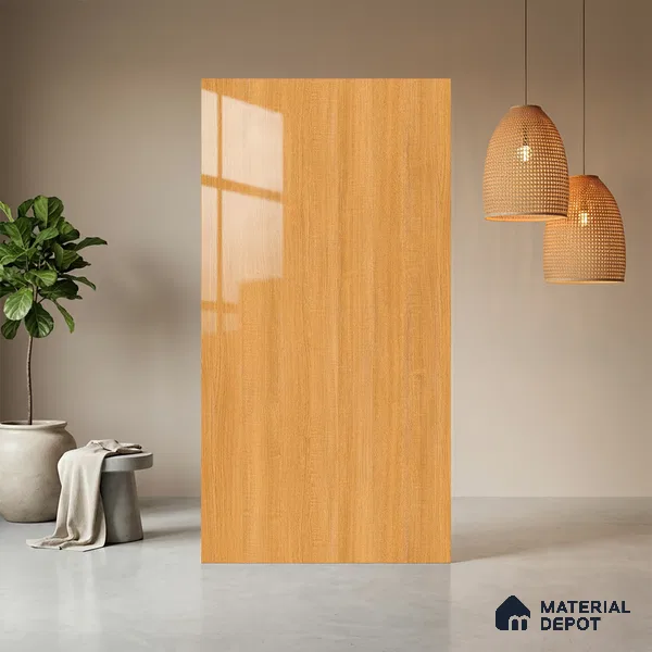Wooden Look LM 13857 8 ft x 4 ft Glossy Finish Decorative Laminate - 1 mm | Suitable for TV Unit, Wardrobe, Kitchen Cabinets