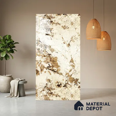Stone Look LM 13863 8 ft x 4 ft High Gloss Finish Decorative Laminate - 1 mm | Suitable for TV Unit, Wardrobe, Kitchen Cabinets