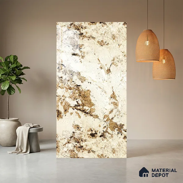 Stone Look LM 13863 8 ft x 4 ft High Gloss Finish Decorative Laminate - 1 mm | Suitable for TV Unit, Wardrobe, Kitchen Cabinets