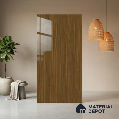 Wooden Look LM 13898 8 ft x 4 ft High Gloss Finish Decorative Laminate - 1 mm | Suitable for TV Unit, Wardrobe, Kitchen Cabinets