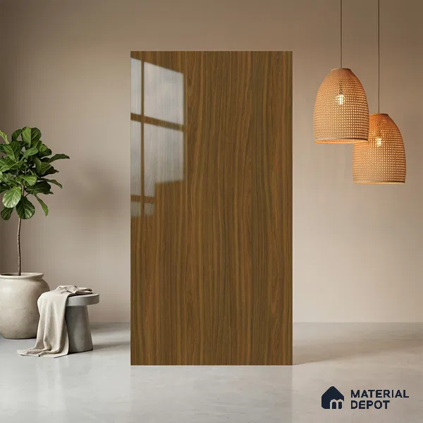 Wooden Look LM 13898 8 ft x 4 ft High Gloss Finish Decorative Laminate - 1 mm | Suitable for TV Unit, Wardrobe, Kitchen Cabinets