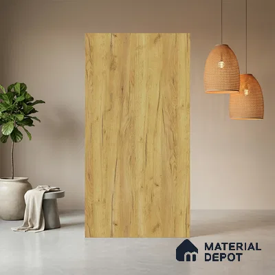 Wooden Look LM 13905 Compania Walnut Light 8 ft x 4 ft Texture Finish Decorative Laminate - 1 mm | Suitable for TV Unit, Wardrobe, Kitchen Cabinets
