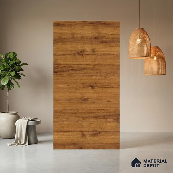 Wooden Look LM 13936 Chamios Tropical 8 ft x 4 ft Texture Finish Decorative Laminate - 1 mm | Suitable for TV Unit, Wardrobe, Kitchen Cabinets