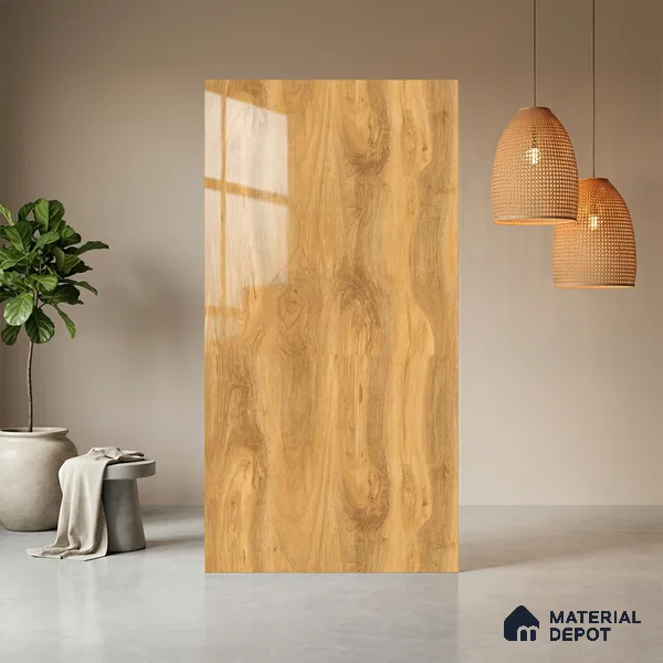 Wooden Look LM 13946 8 ft x 4 ft Glossy Finish Decorative Laminate - 1 mm | Suitable for TV Unit, Wardrobe, Kitchen Cabinets