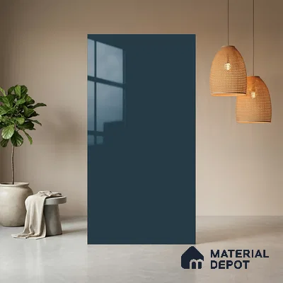 Blue Textured Solid Look LM 21328 8 ft x 4 ft Texture Finish Decorative Laminate - 1 mm | Suitable for TV Unit, Wardrobe, Kitchen Cabinets