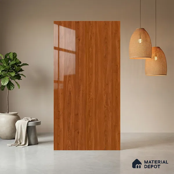 Wooden Look LM 21354 Classic Teak 8 ft x 4 ft Texture Finish Decorative Laminate - 1 mm | Suitable for TV Unit, Wardrobe, Kitchen Cabinets