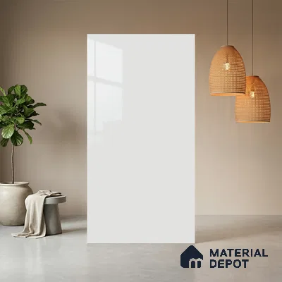 Light Grey Solid Colors Look LM 21392 8 ft x 4 ft High Gloss Finish Decorative Laminate - 1 mm | Suitable for Living Room, Kitchen, Office