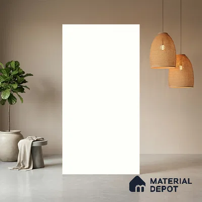 Soft White Solid Colors Look LM 21393 8 ft x 4 ft High Gloss Finish Decorative Laminate - 1 mm | Suitable for Living Room, Kitchen, Office