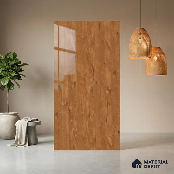 Wooden Look LM 21401 Egger Oak 8 ft x 4 ft High Gloss Finish Decorative Laminate - 1 mm | Suitable for TV Unit, Wardrobe, Kitchen Cabinets