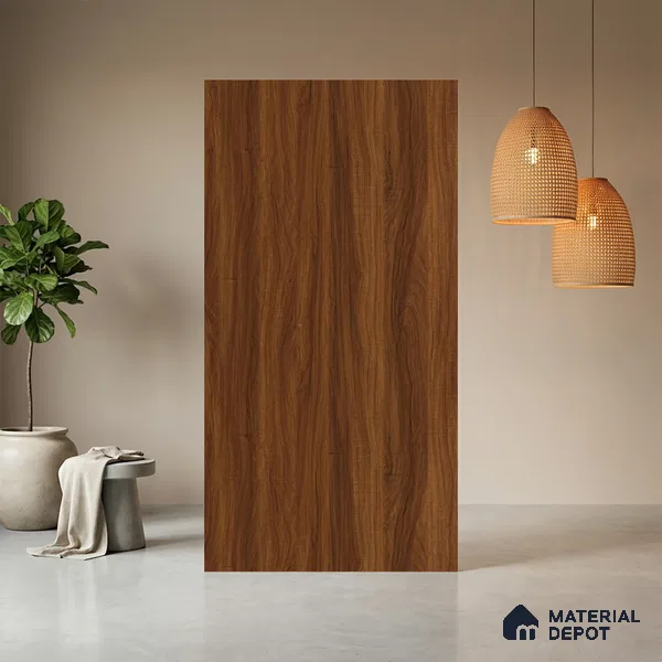 Wooden Look LM 21413 Cherry Wood 8 ft x 4 ft Shiny Wood Finish Decorative Laminate - 1 mm | Suitable for TV Unit, Wardrobe, Kitchen Cabinets