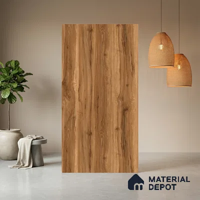 Wooden Look LM 21424 Swiss Walnut 8 ft x 4 ft Texture Finish Decorative Laminate - 1 mm | Suitable for TV Unit, Wardrobe, Kitchen Cabinets