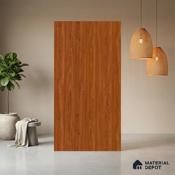 Wooden Look LM 21427 Classic Teak 8 ft x 4 ft Texture Finish Decorative Laminate - 1 mm | Suitable for TV Unit, Wardrobe, Kitchen Cabinets