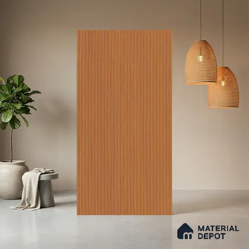Wooden Fluted LM 21442 8 ft x 4 ft Texture Finish Decorative Laminate - 1 mm | Suitable for TV Unit,Wardrobe, Kitchen Cabinets