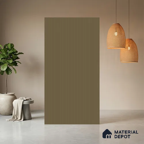 Sandy Brown Fluted Solid Color LM 23721 8 ft x 4 ft Matte Finish Decorative Laminate - 1 mm | Suitable for TV Unit,Wardrobe, Kitchen Cabinets