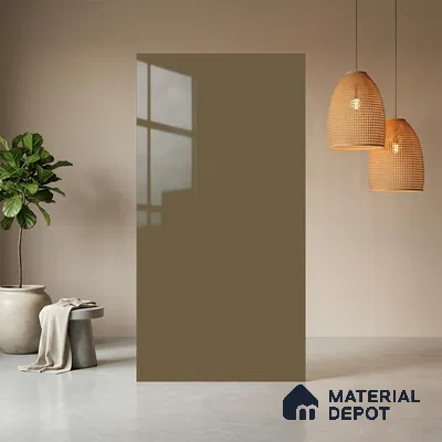 Sandy Brown Solid Colors Look LM 23722 8 ft x 4 ft High Gloss Finish Decorative Laminate - 1 mm | Suitable for Living Room, Kitchen, Office