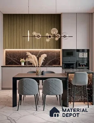 SU 6805 Dark Flutedwood Brown Suede Finish Decorative Laminate | Suitable for interior applications in Kitchen Cabinates, Furniture, Wardrobe - 1 mm
