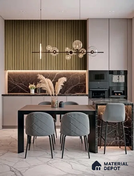 SU 6805 Dark Flutedwood Brown Suede Finish Decorative Laminate | Suitable for interior applications in Kitchen Cabinates, Furniture, Wardrobe - 1 mm