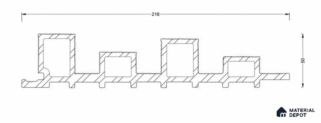PN 06686 M (218 x 50 x 2895) mm WPC Cladding Exterior Wall Panel | 3 inch Screw for Framing (5 x 75) mm | 1.5 inch Screw for Profile Fixing (6 x 38) mm