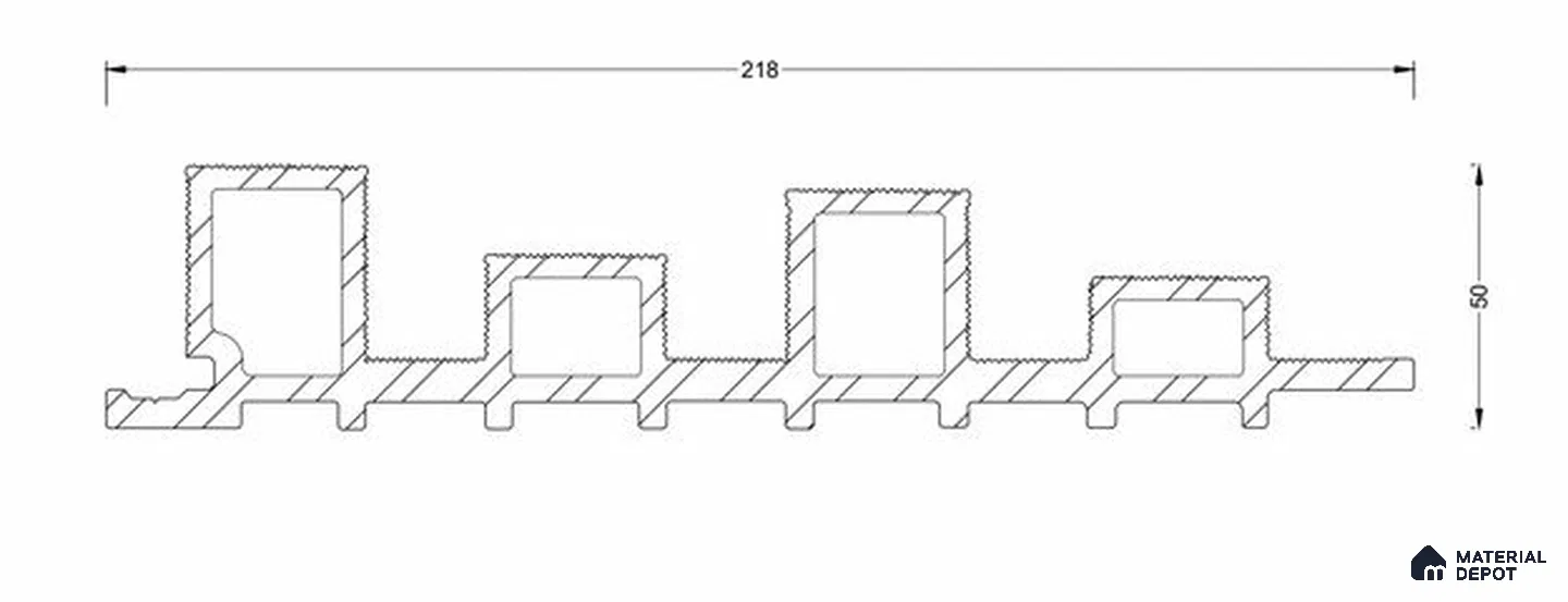 PN 06686 M (218 x 50 x 2895) mm WPC Cladding Exterior Wall Panel | 3 inch Screw for Framing (5 x 75) mm | 1.5 inch Screw for Profile Fixing (6 x 38) mm