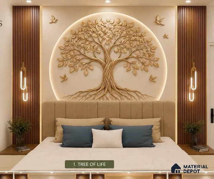 Tree of Life 4 ft x 5.5 ft CNC Made HDHMR Panel - 25 mm (4 feet height * 5.5 feet length)