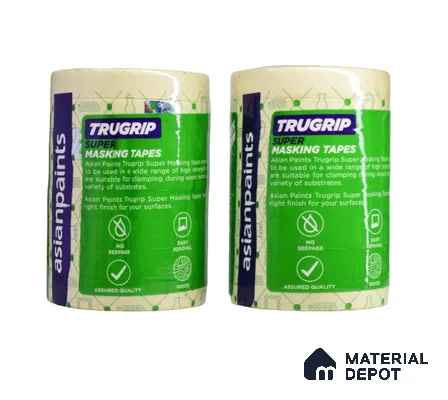 Masking tape Trugrip Super Paper, gum tape 40 meter Length (1 inch 2.4cms Pack of 8)