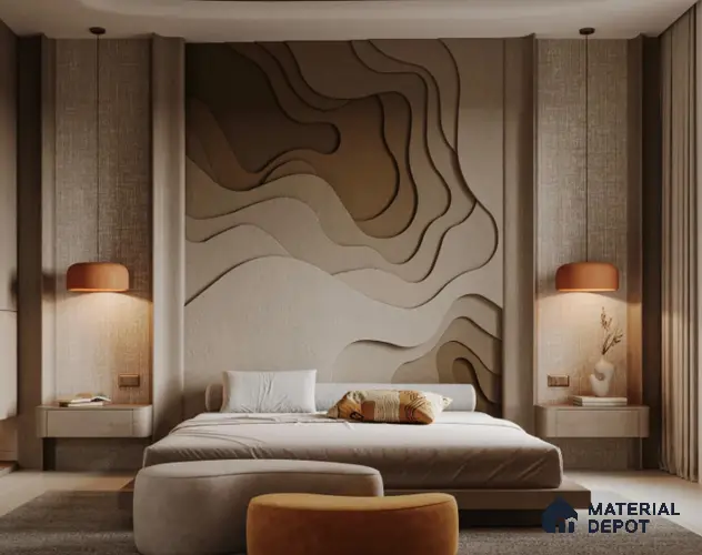 Wave Panel Lounge 8 ft x 4 ft Duco Paintable CNC Made HDHMR - 25 mm