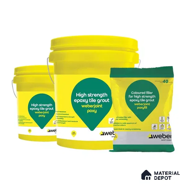 Weber Joint Epoxy 5 kg - (Resin + Hardener - 1.365 Kg + Filler - 3.635 Kg) (Base Color - 12 Osario)