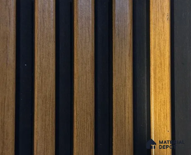 Brown Wooden Louver PN 05746 8 ft x 4 inch Charcoal Panel - mm | Suitable for Feature Wall, TV Unit & Living Room | Width is Subjected to 5% Variation