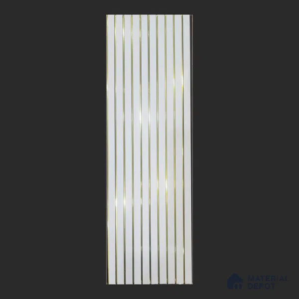 White Plain Colour Look PVC Louver/Panel | 10 ft x 1 ft | 10 - mm | PN 08016